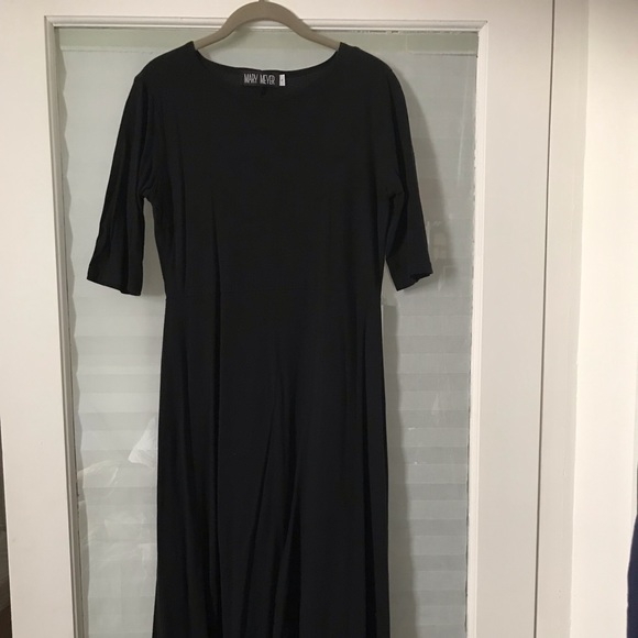 Mary Meyer Black 3/4 sleeve Maxi Dress - Picture 1 of 5